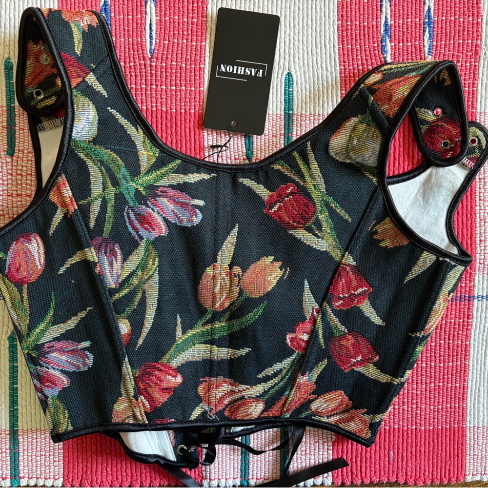 Floral Tapestry Corset Top